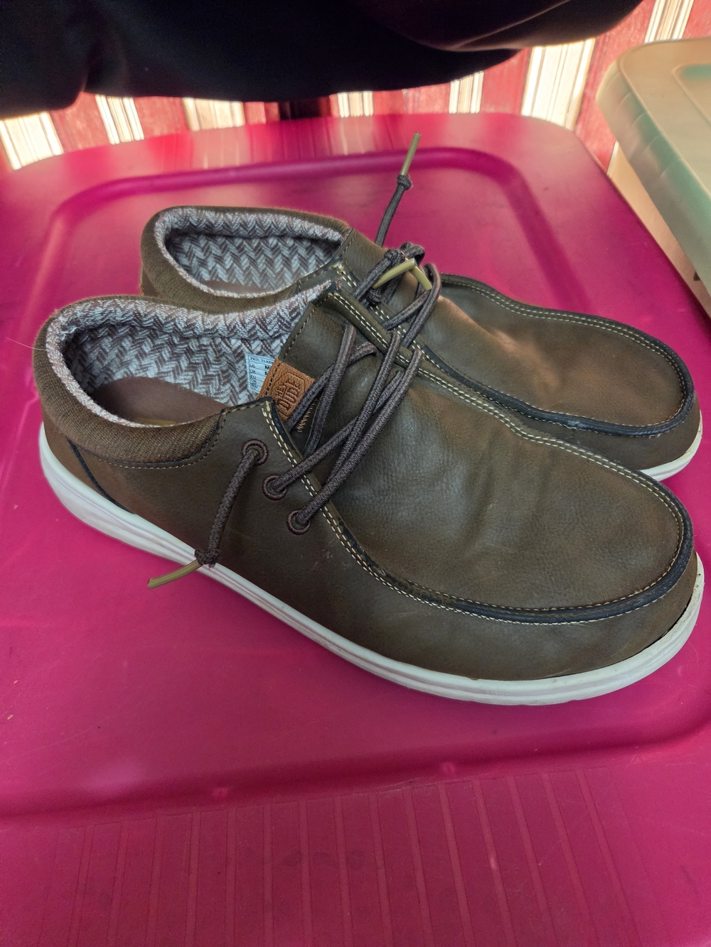 Hey Dude Brown Casual Slip-On Loafers with White Sole
